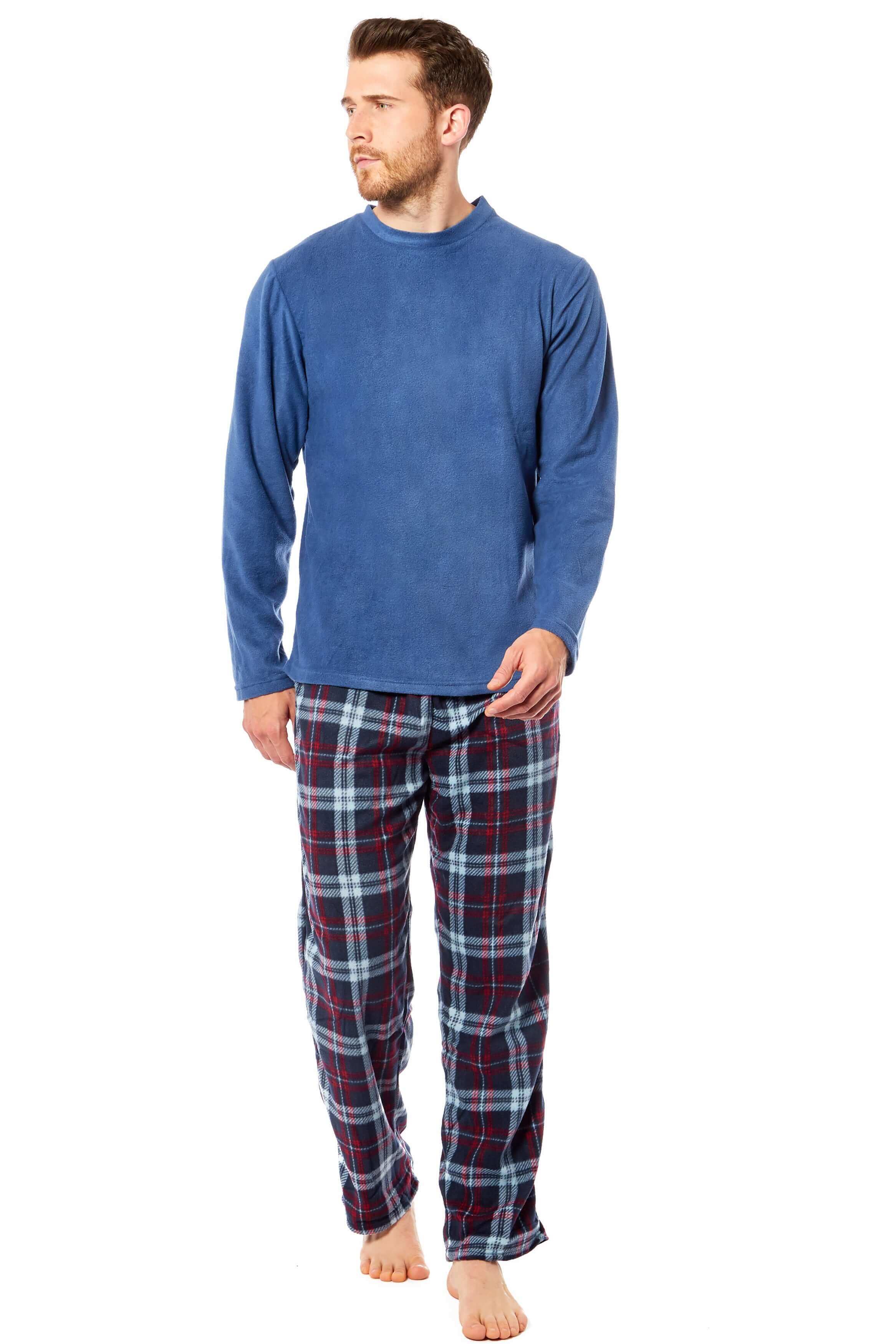 Men's Thermal Fleece Pyjama Set with Stylish Check