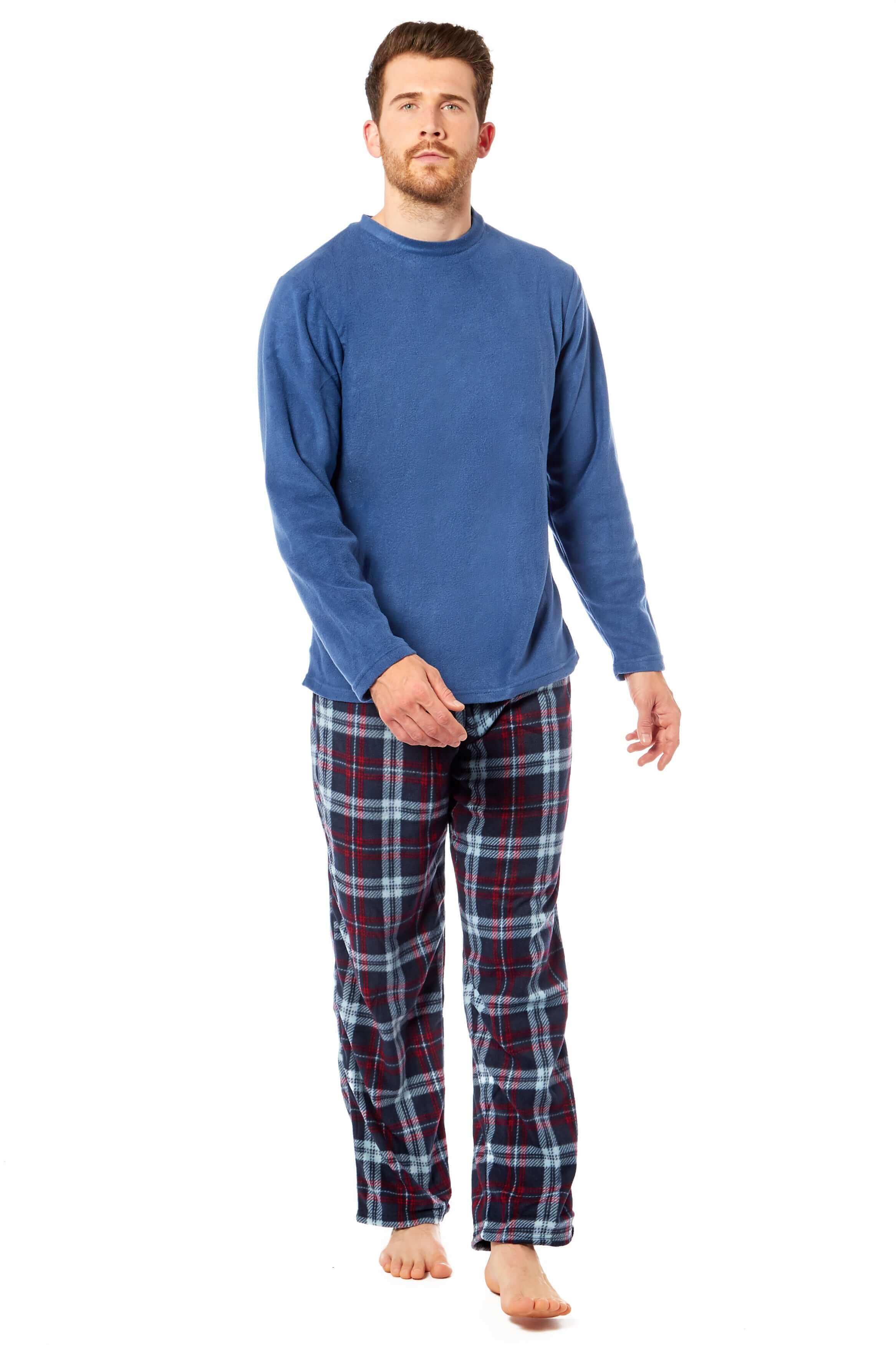 Men's Thermal Fleece Pyjama Set with Stylish Check