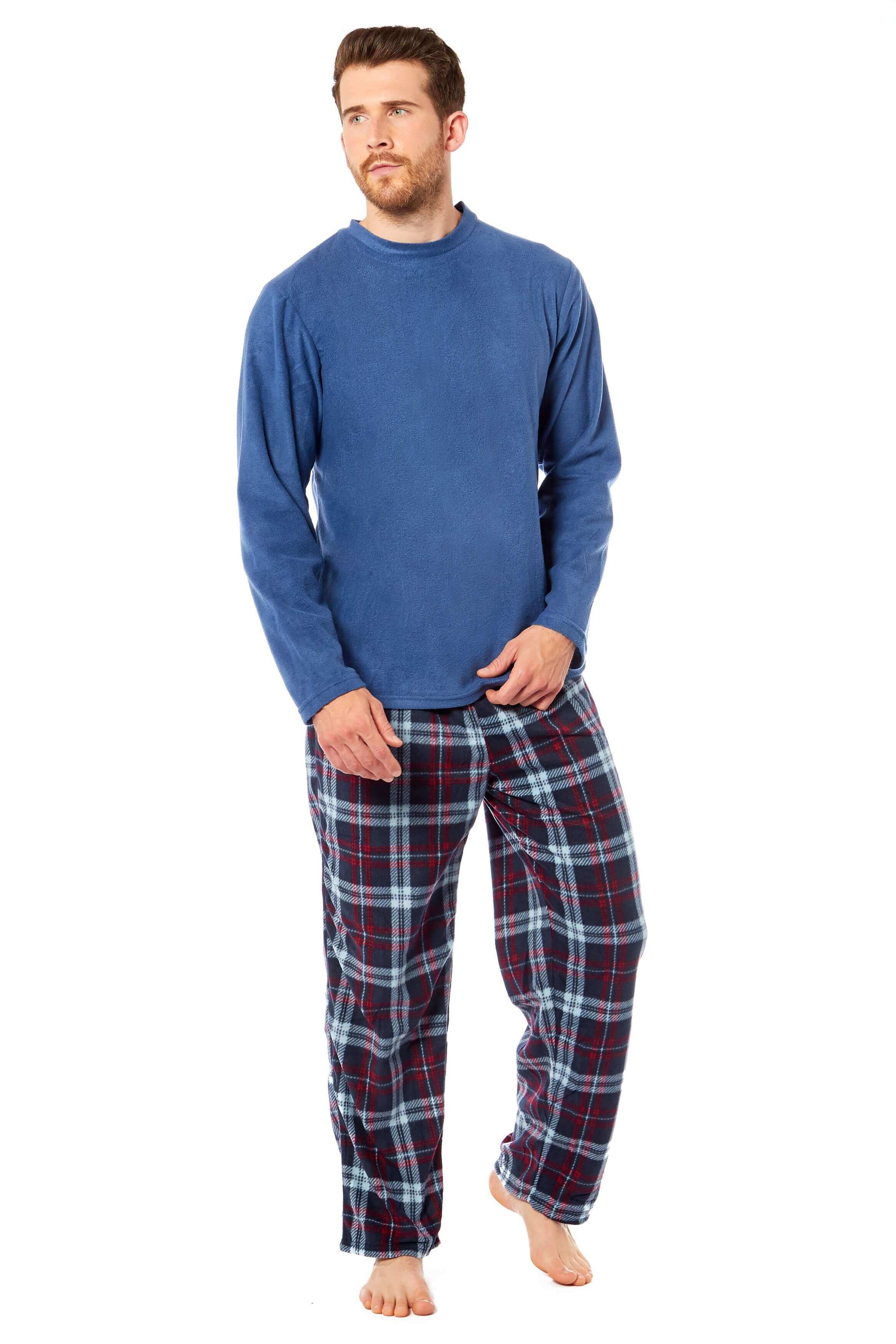 Men's Thermal Fleece Pyjama Set with Stylish Check
