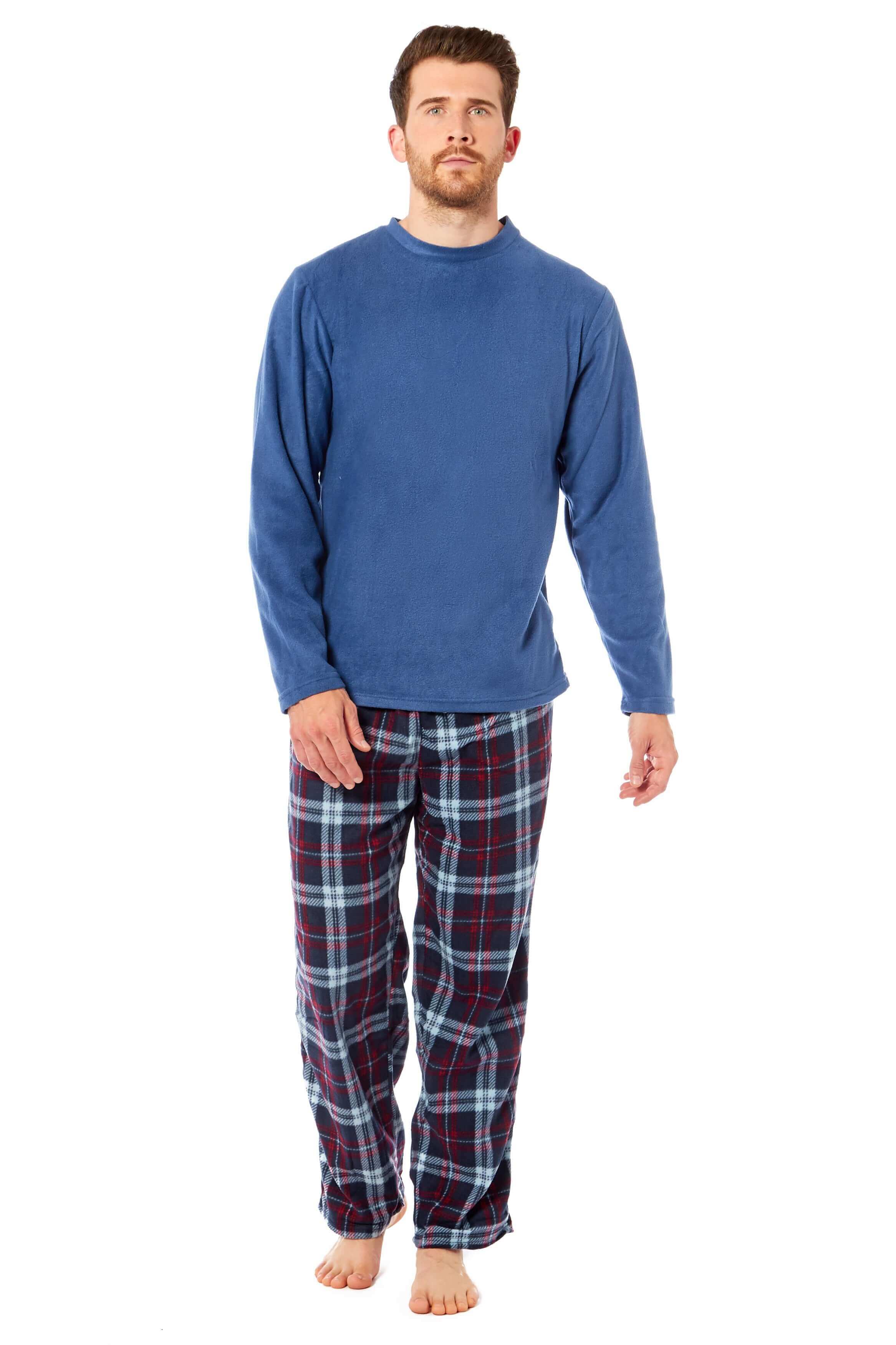 Men's Thermal Fleece Pyjama Set with Stylish Check