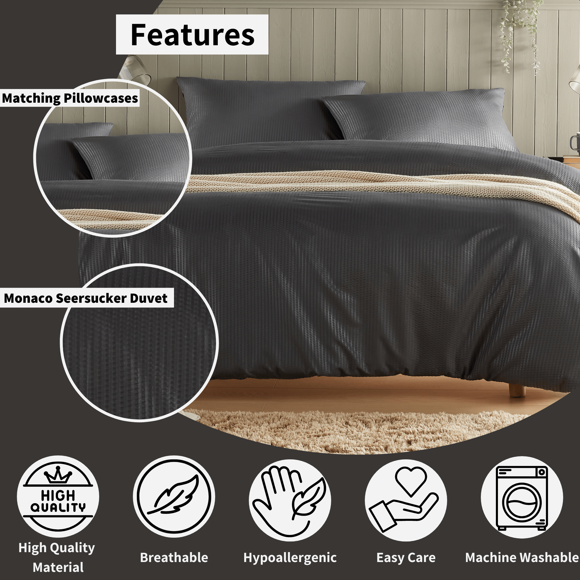 Monaco Seersucker Duvet Cover Set