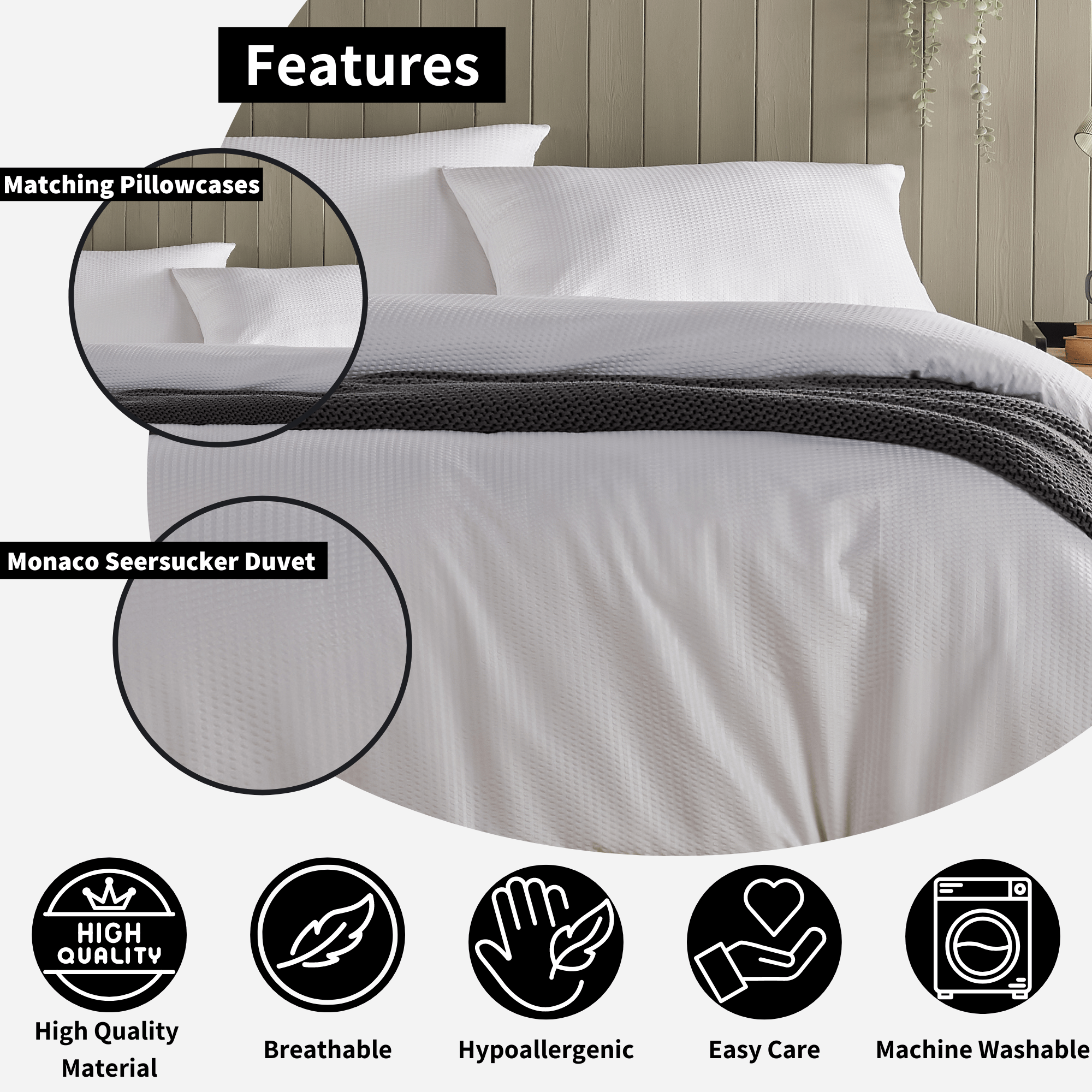 Monaco Seersucker Duvet Cover Set