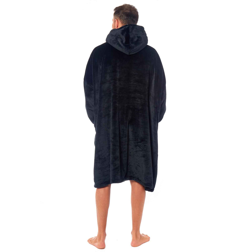 Oversized Men's Hooded Blanket with Sherpa Lining
