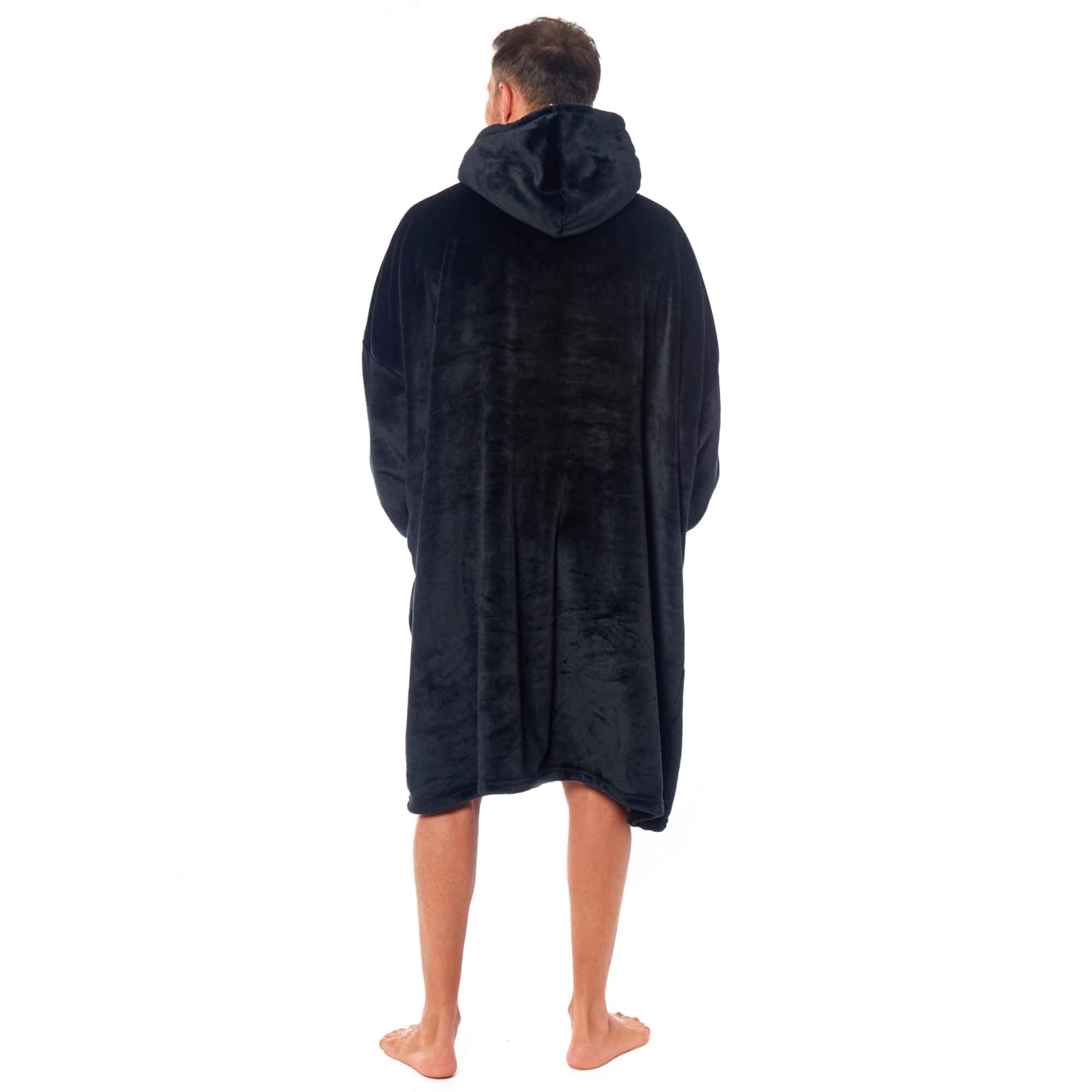 Oversized Men's Hooded Blanket with Sherpa Lining