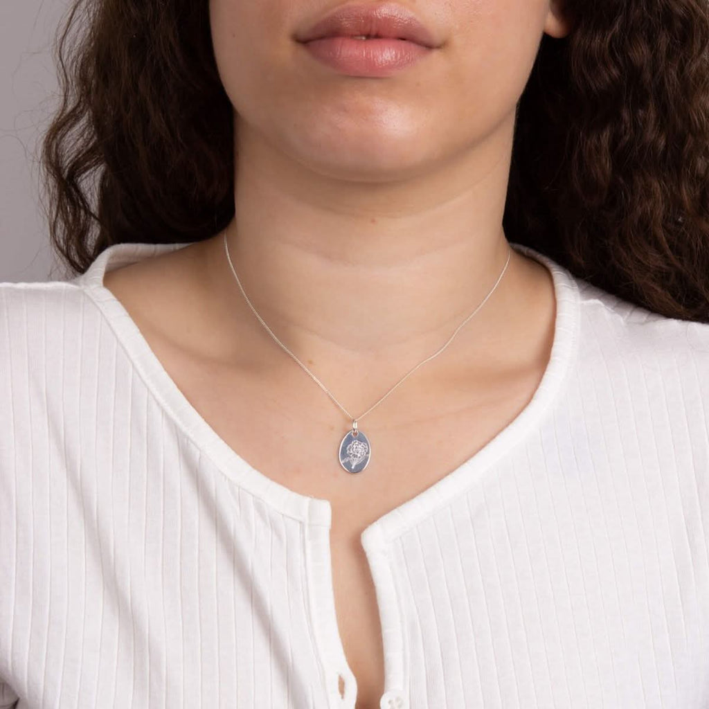 January Carnation Birth Blooms Pendant