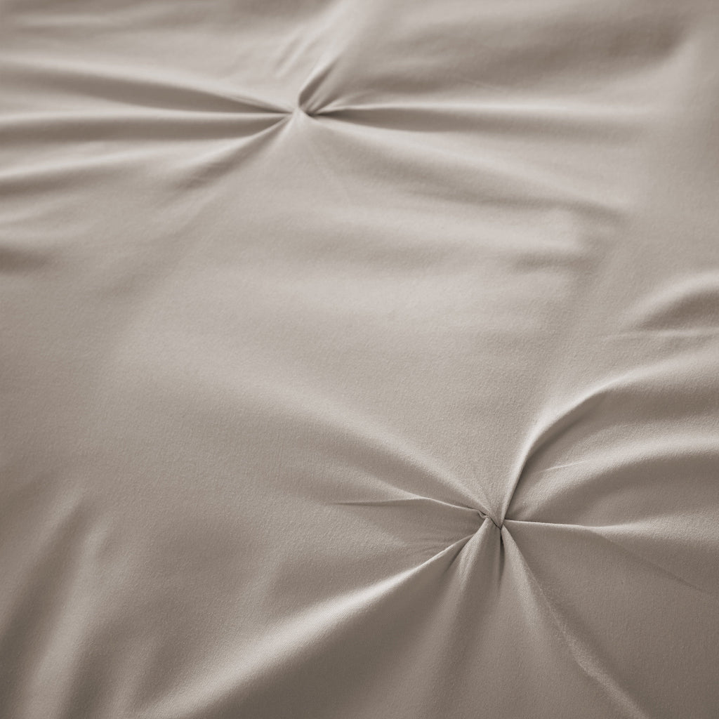 Pintuck Natural Microfibre Duvet Cover Set