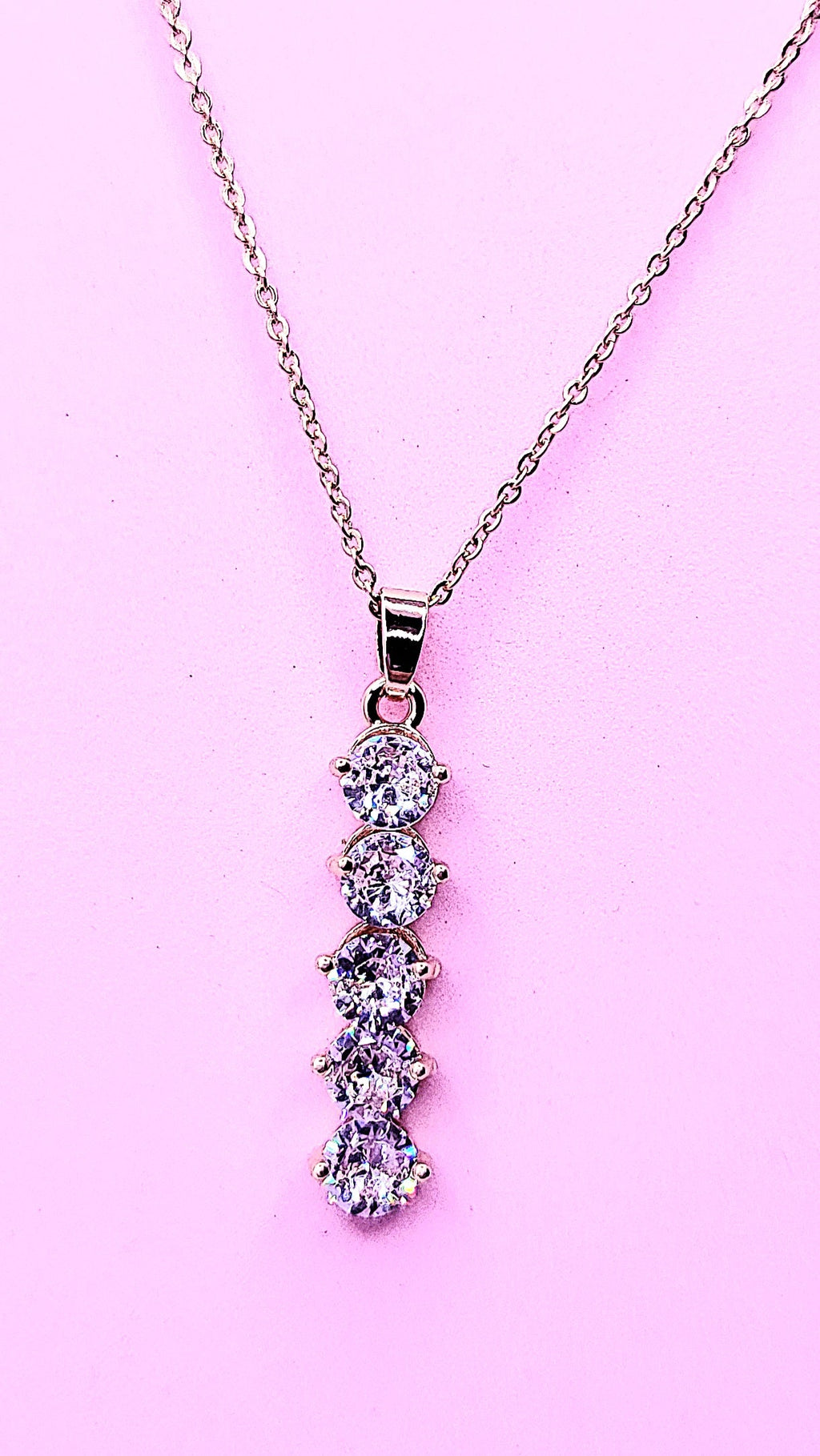 Oblong Drop Crystal Necklace