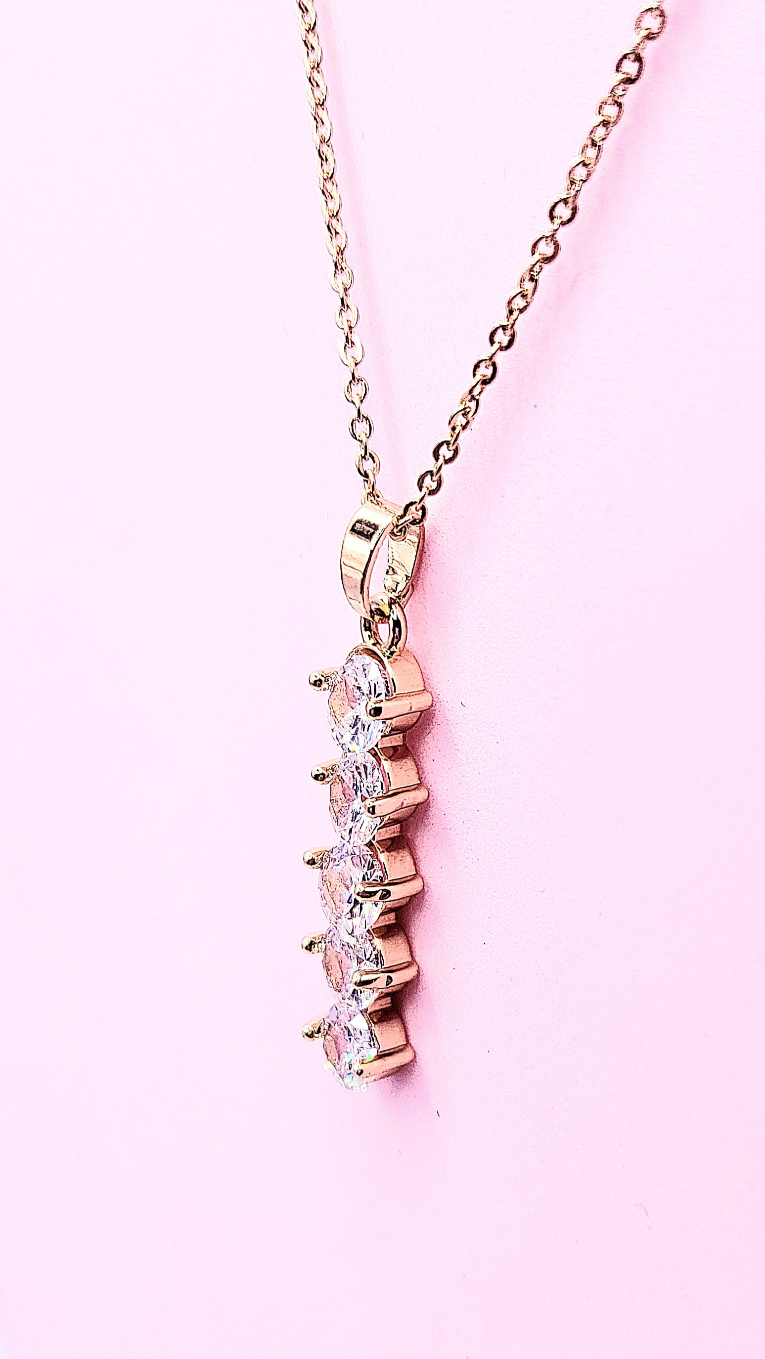 Oblong Drop Crystal Necklace