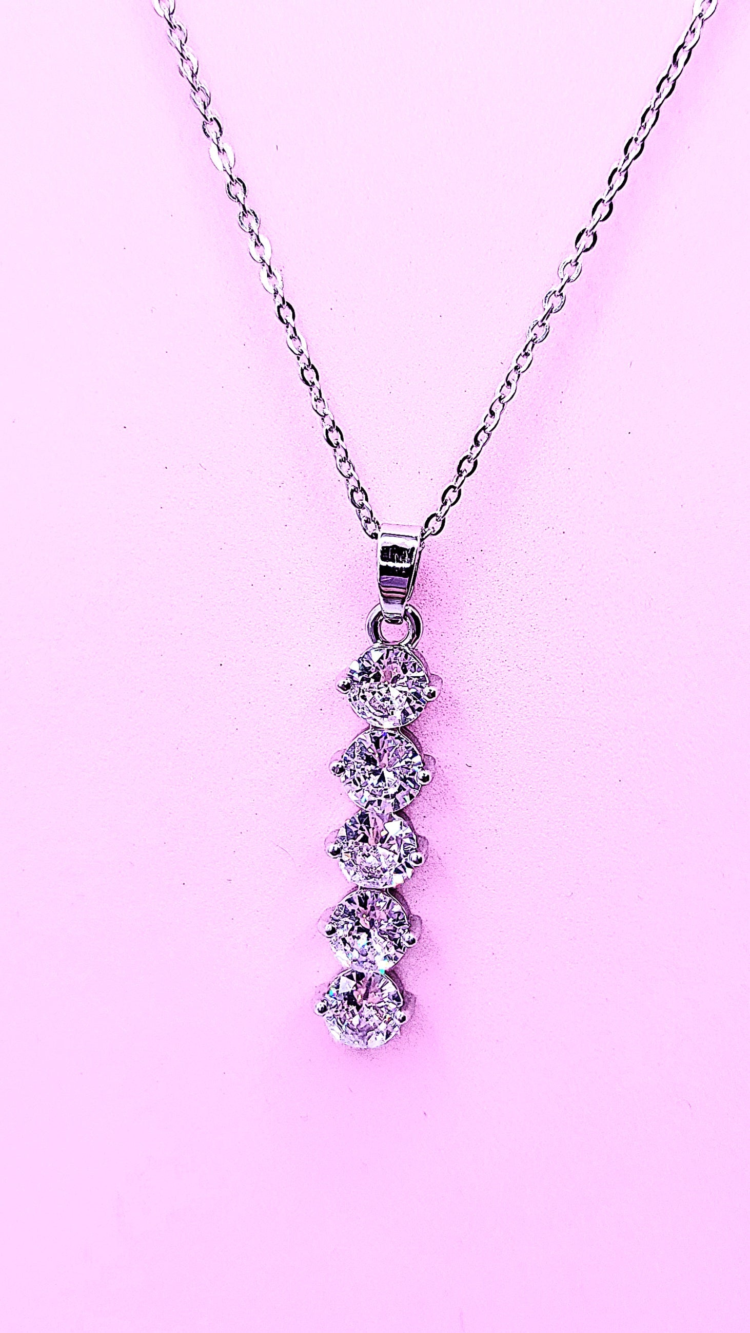 Oblong Drop Crystal Necklace