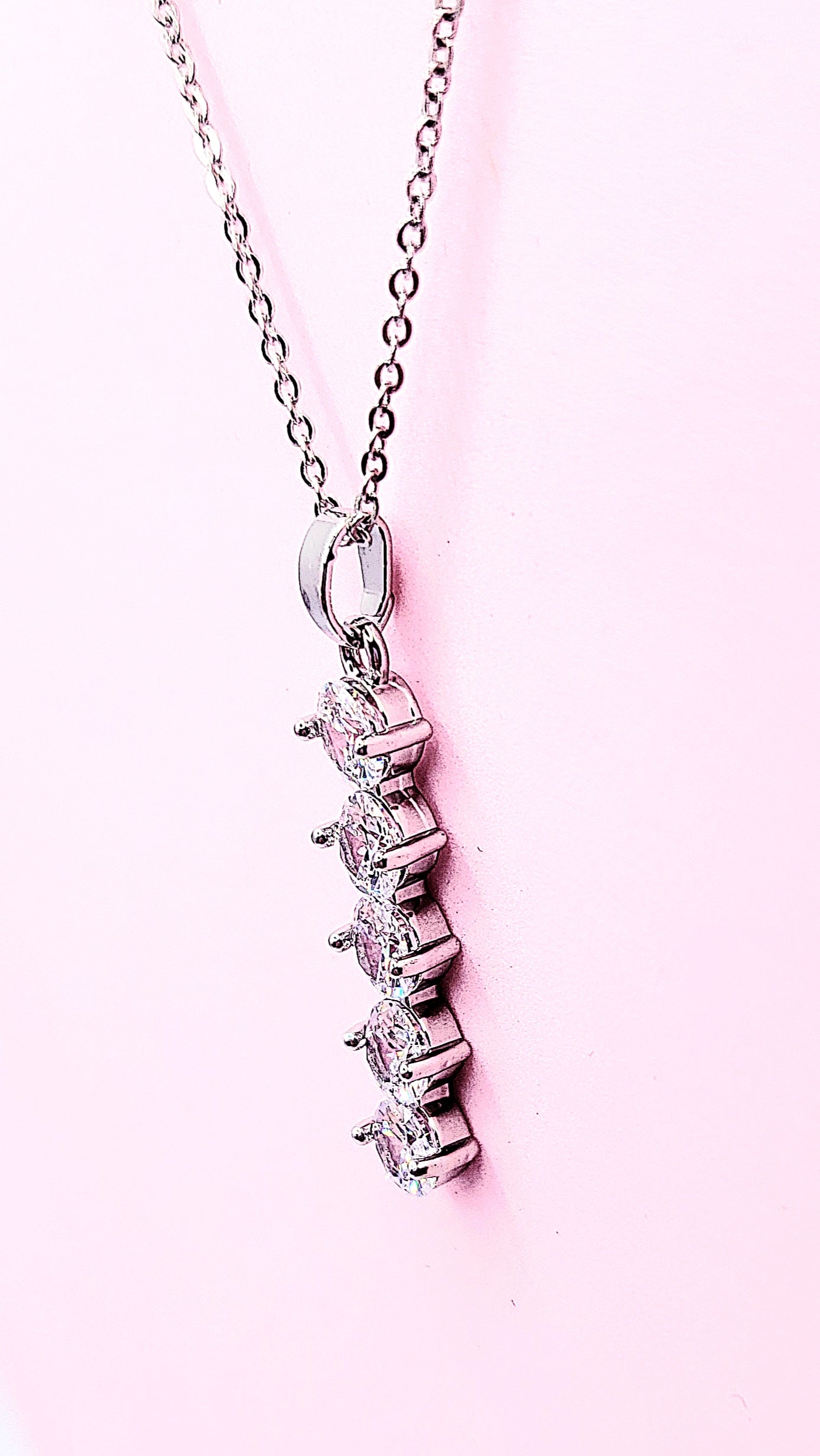 Oblong Drop Crystal Necklace
