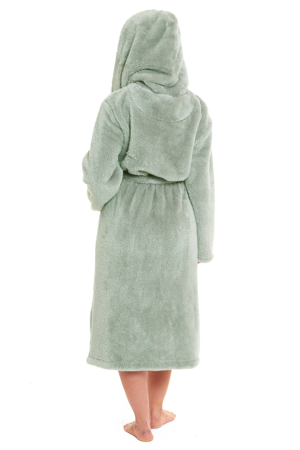Women's Sage Green Snuggle Fleece Touch Hooded Robe