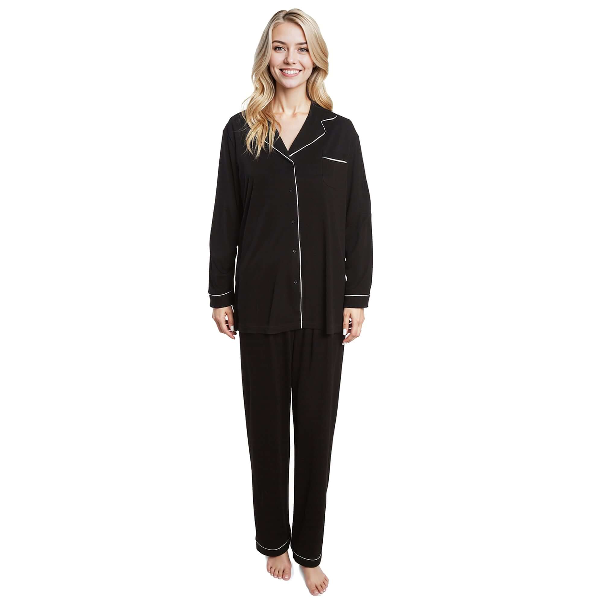 Women's Black Soft Touch Pyjama Set