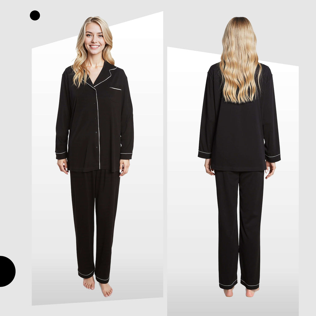 Women's Black Soft Touch Pyjama Set