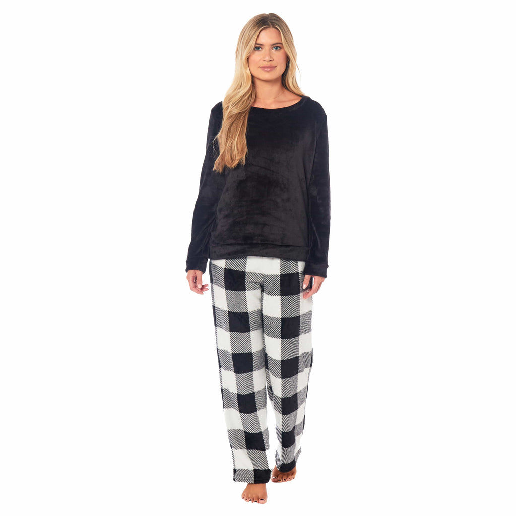 Women's Buffalo Check Fleece PJ Set