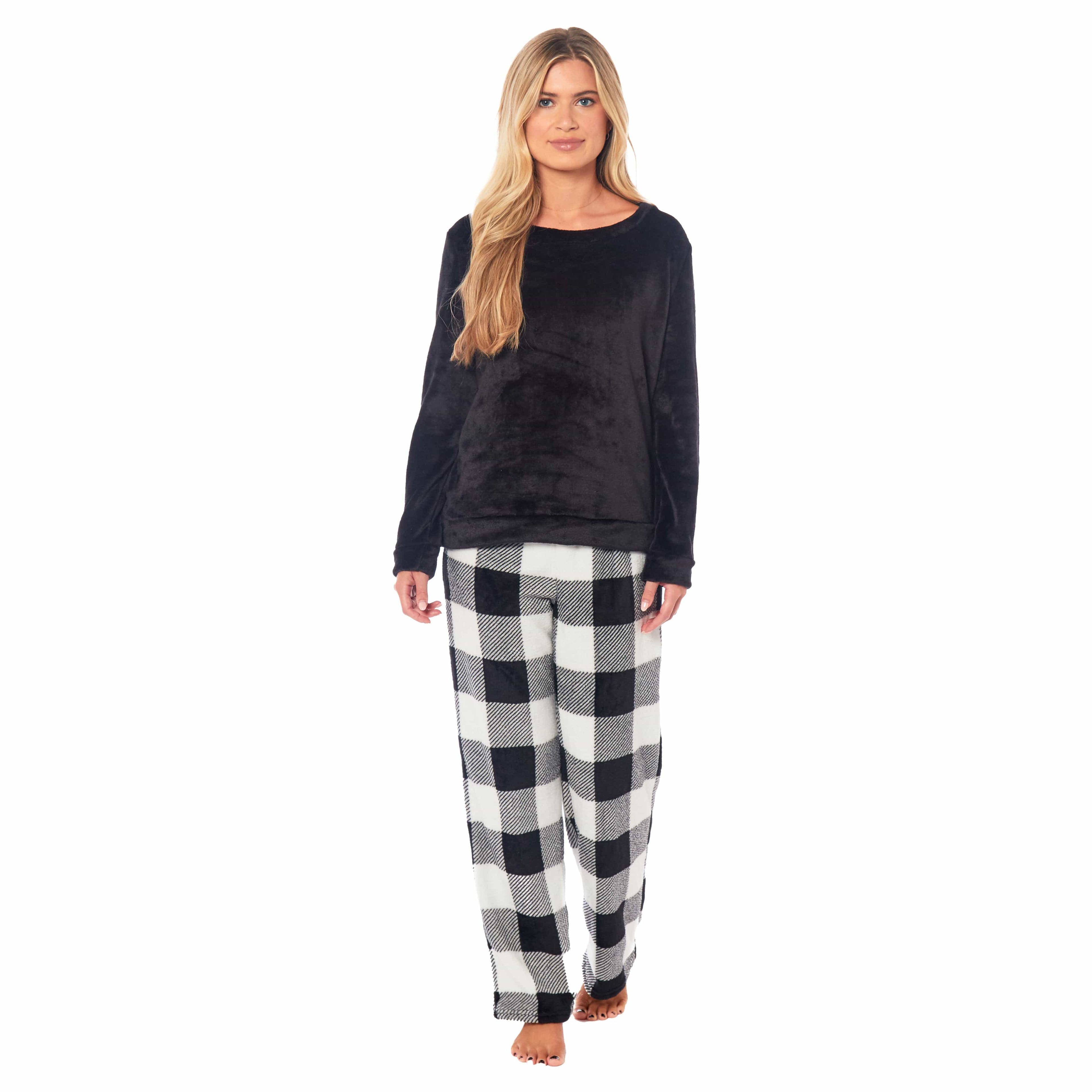 Women's Buffalo Check Fleece PJ Set