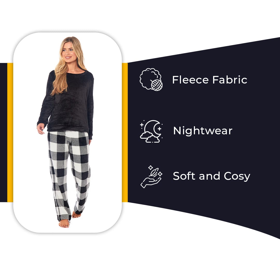 Women's Buffalo Check Fleece PJ Set