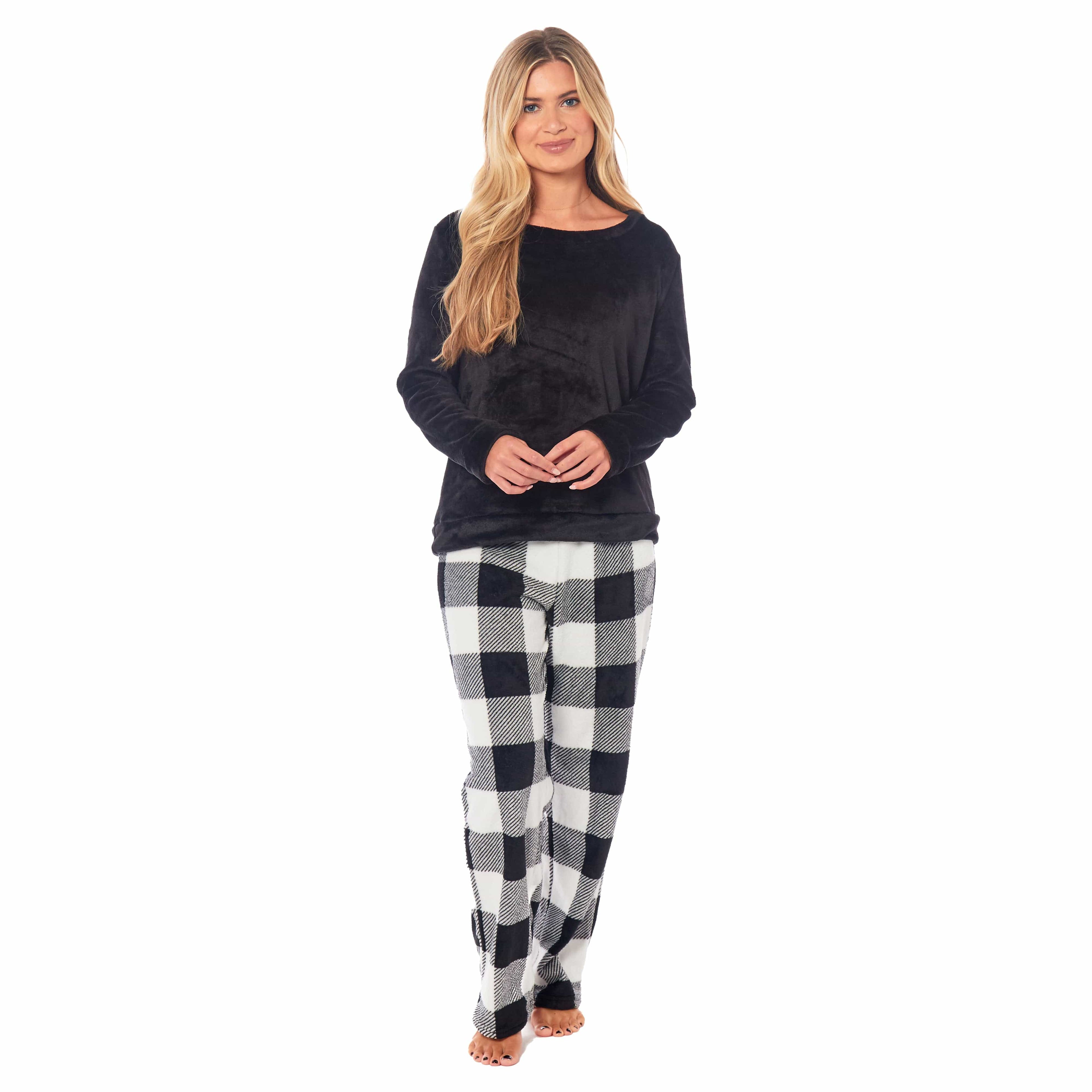 Women's Buffalo Check Fleece PJ Set