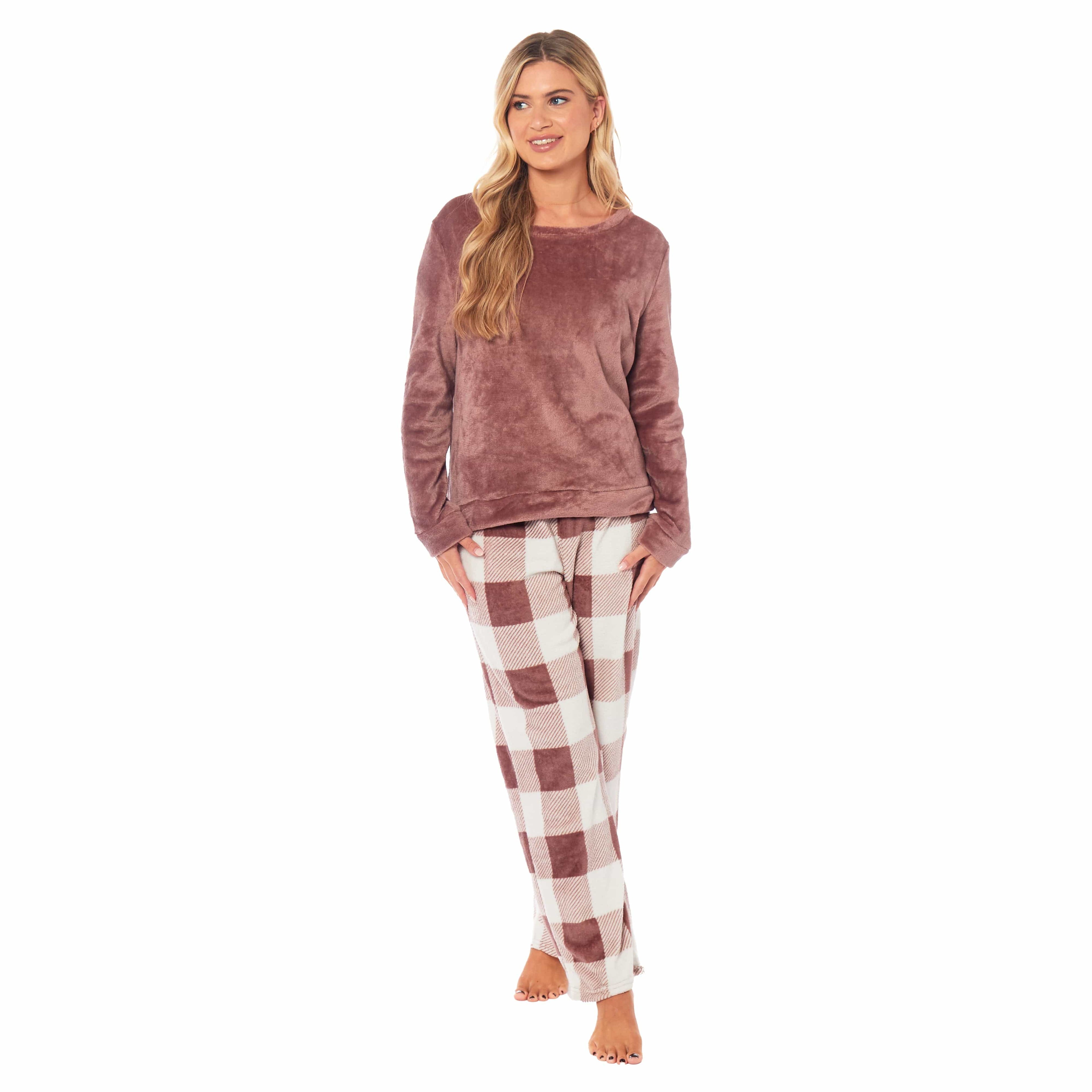 Women's Buffalo Check Fleece PJ Set