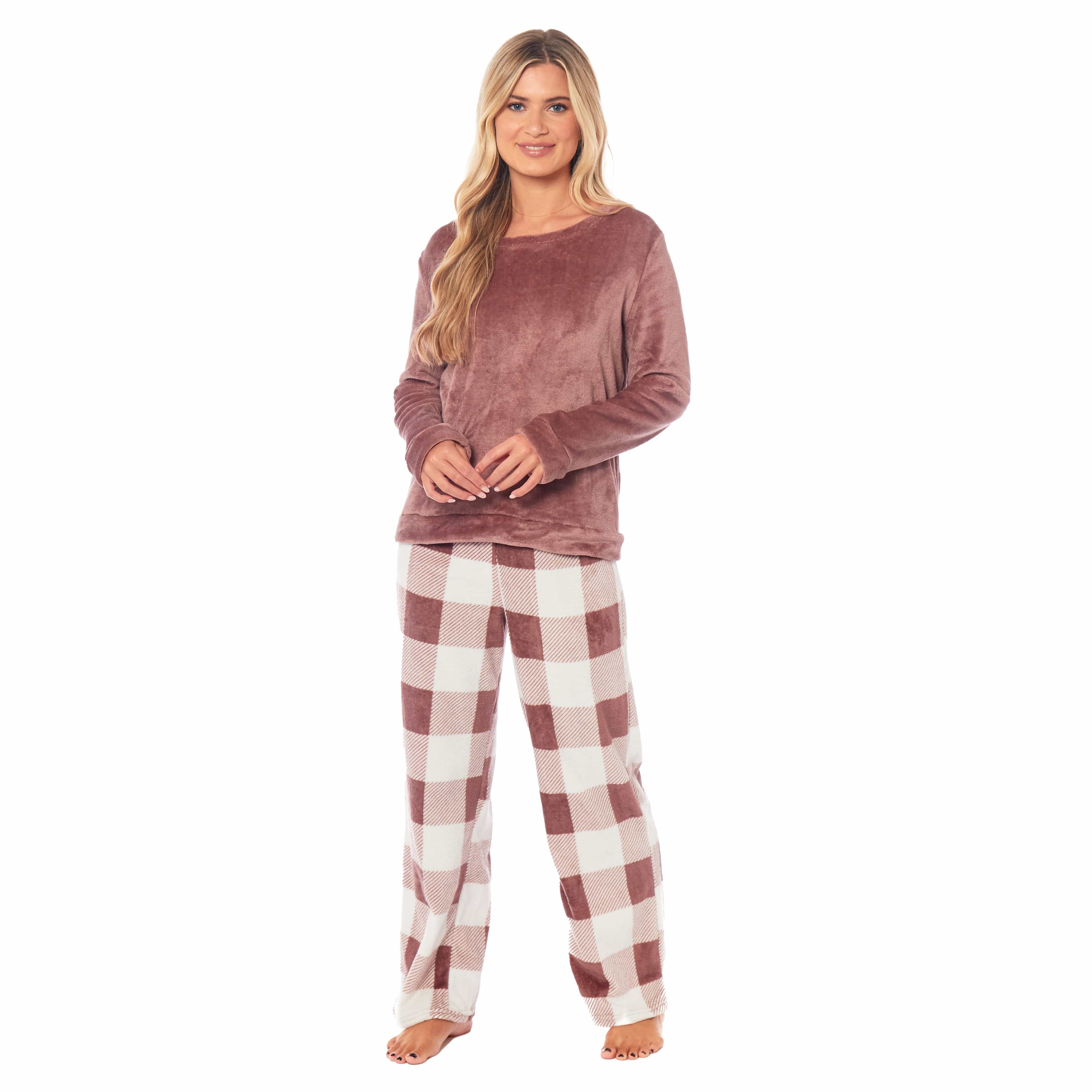 Women's Buffalo Check Fleece PJ Set