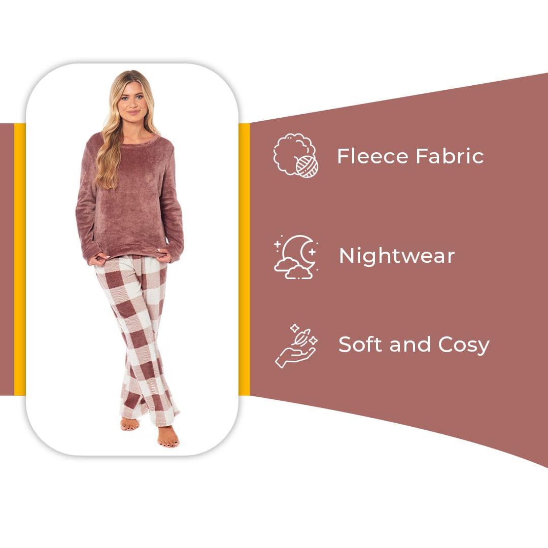 Women's Buffalo Check Fleece PJ Set