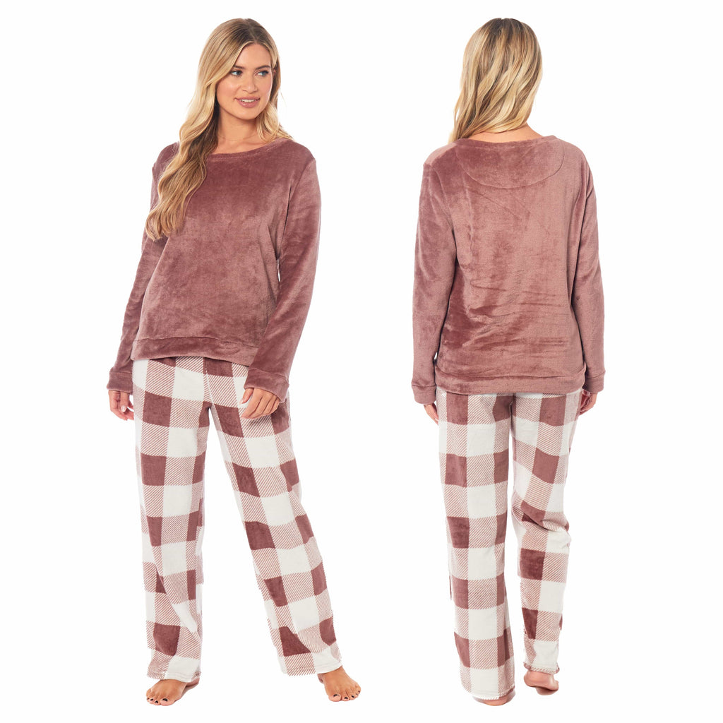 Women's Buffalo Check Fleece PJ Set
