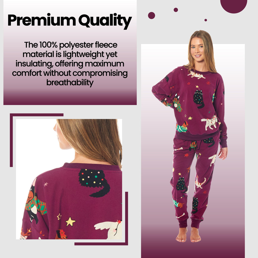 Women's Cats & Dogs Soft Fleece Pyjama Set