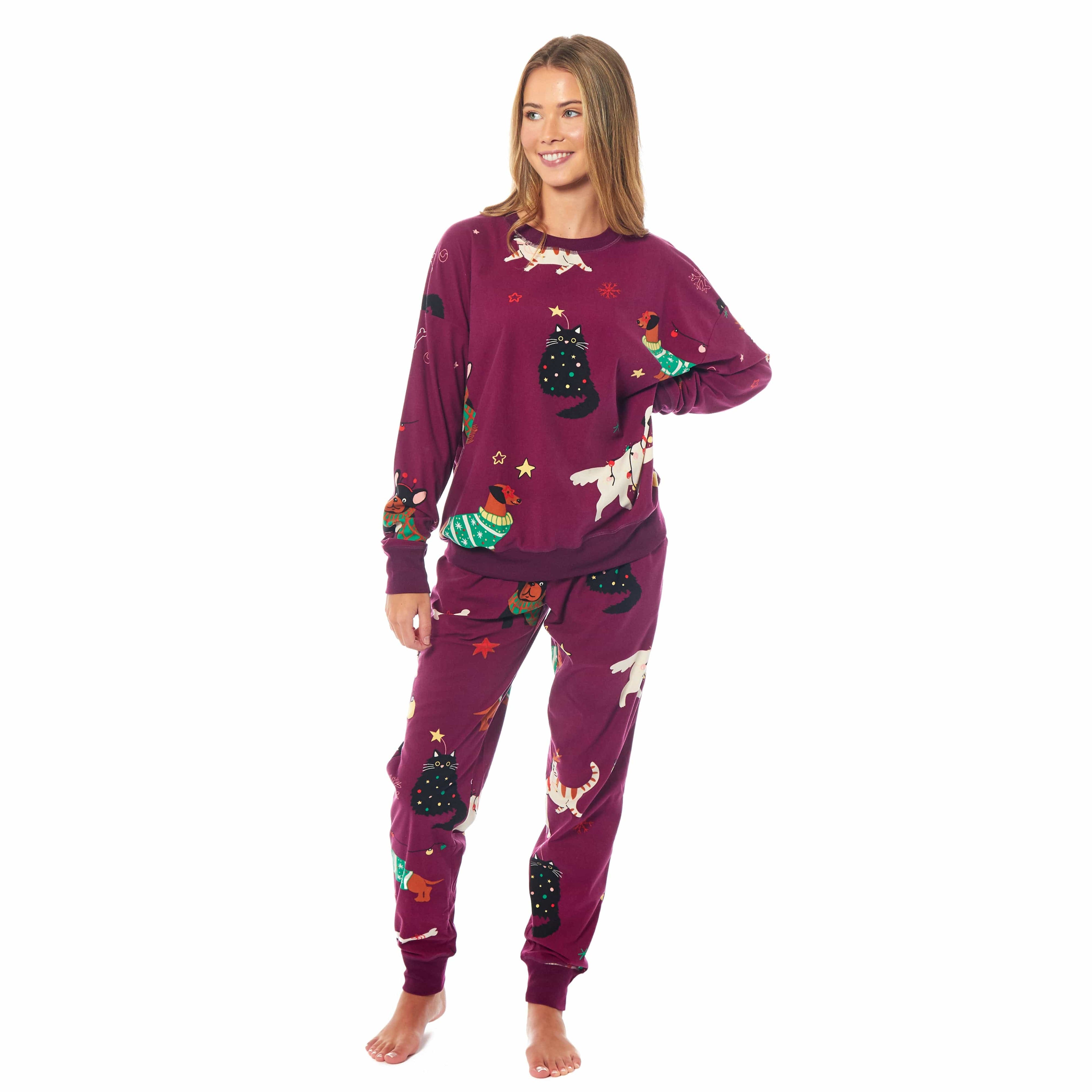 Women's Cats & Dogs Soft Fleece Pyjama Set