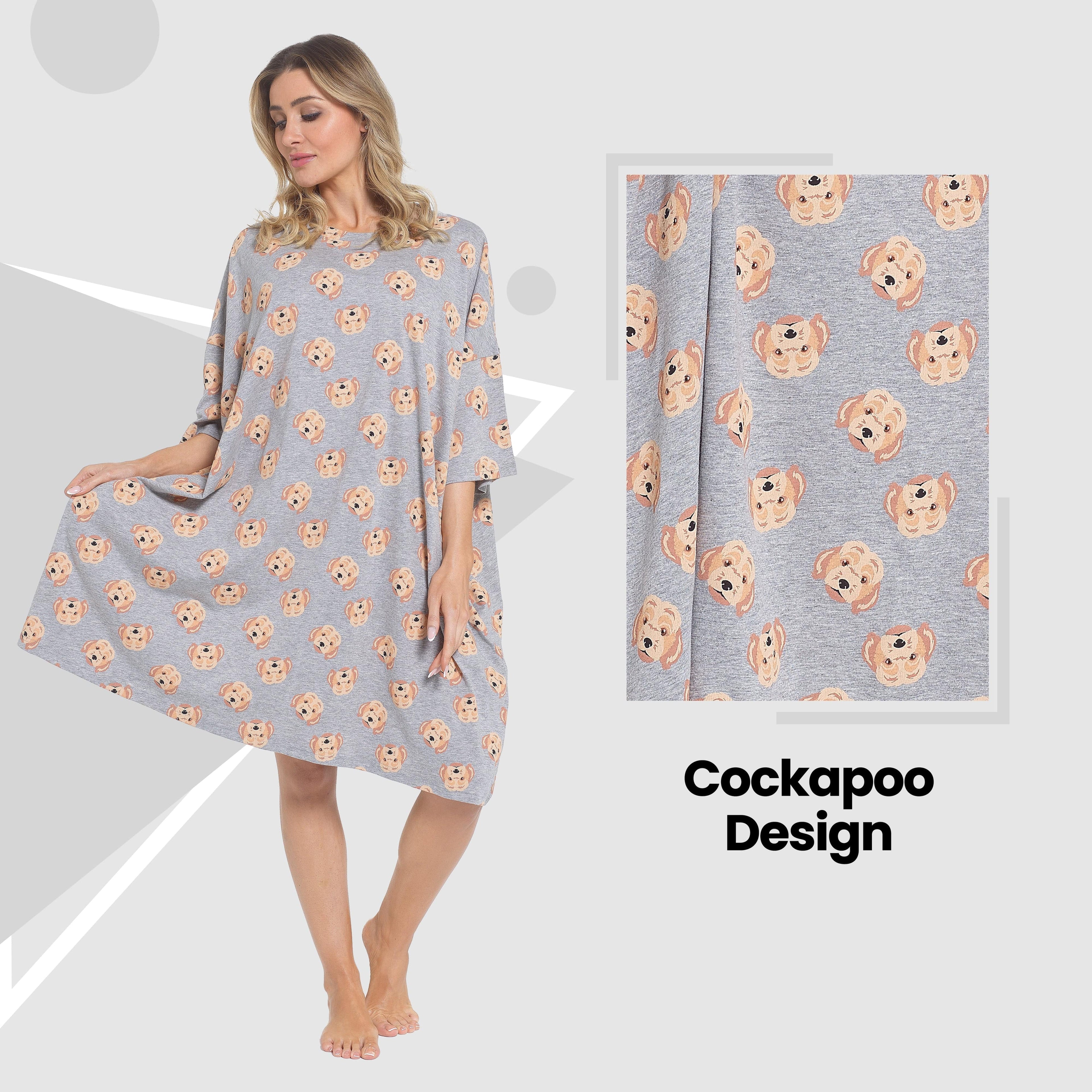 Women's Cockapoo Oversized T-Shirt Nighties 100% Cotton