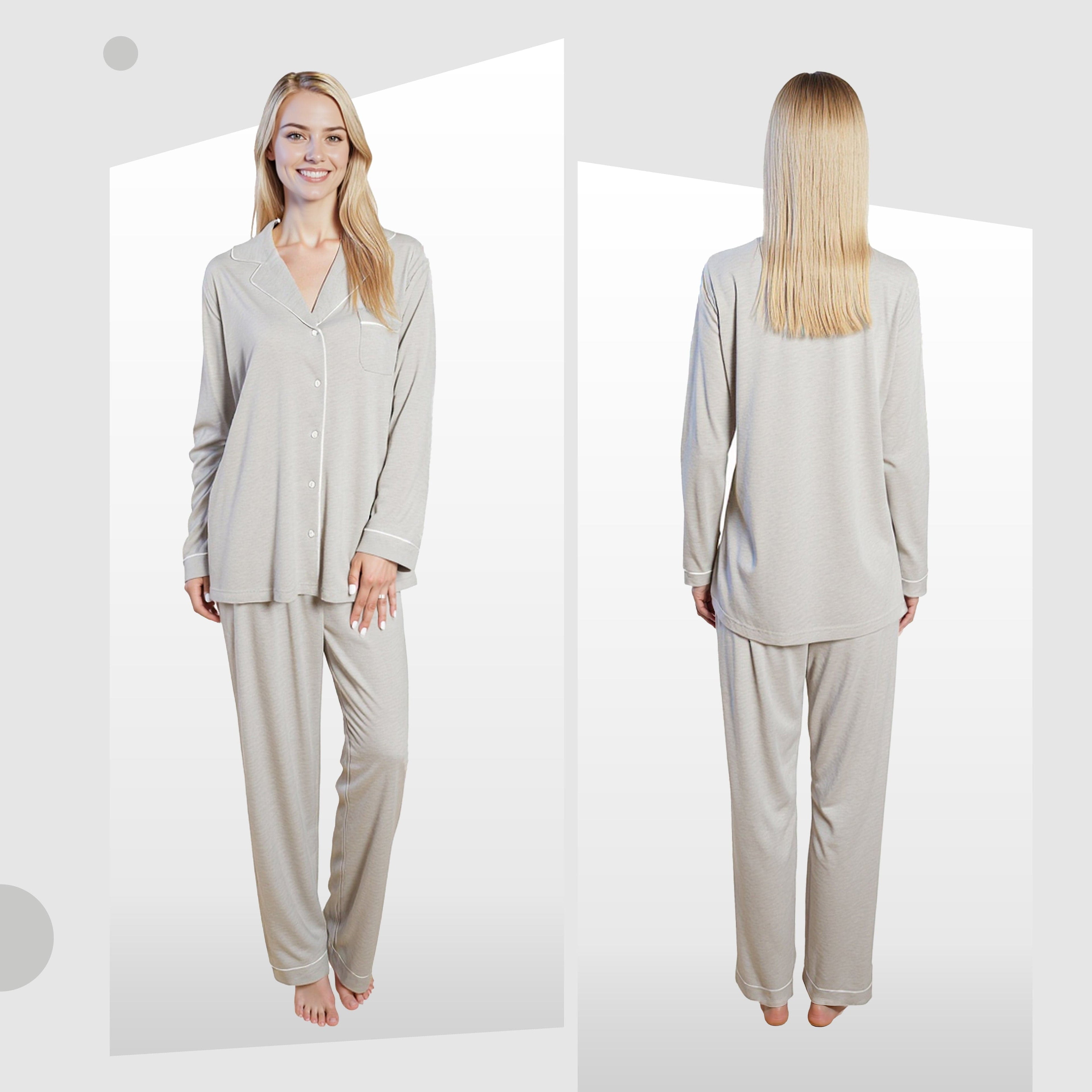 Women's Grey Soft Touch Pyjama Set