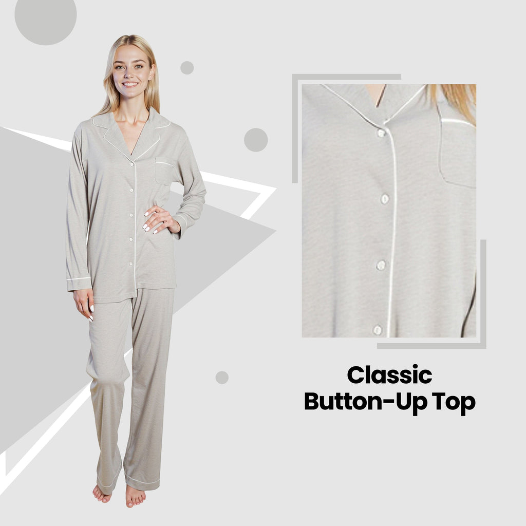 Women's Grey Soft Touch Pyjama Set