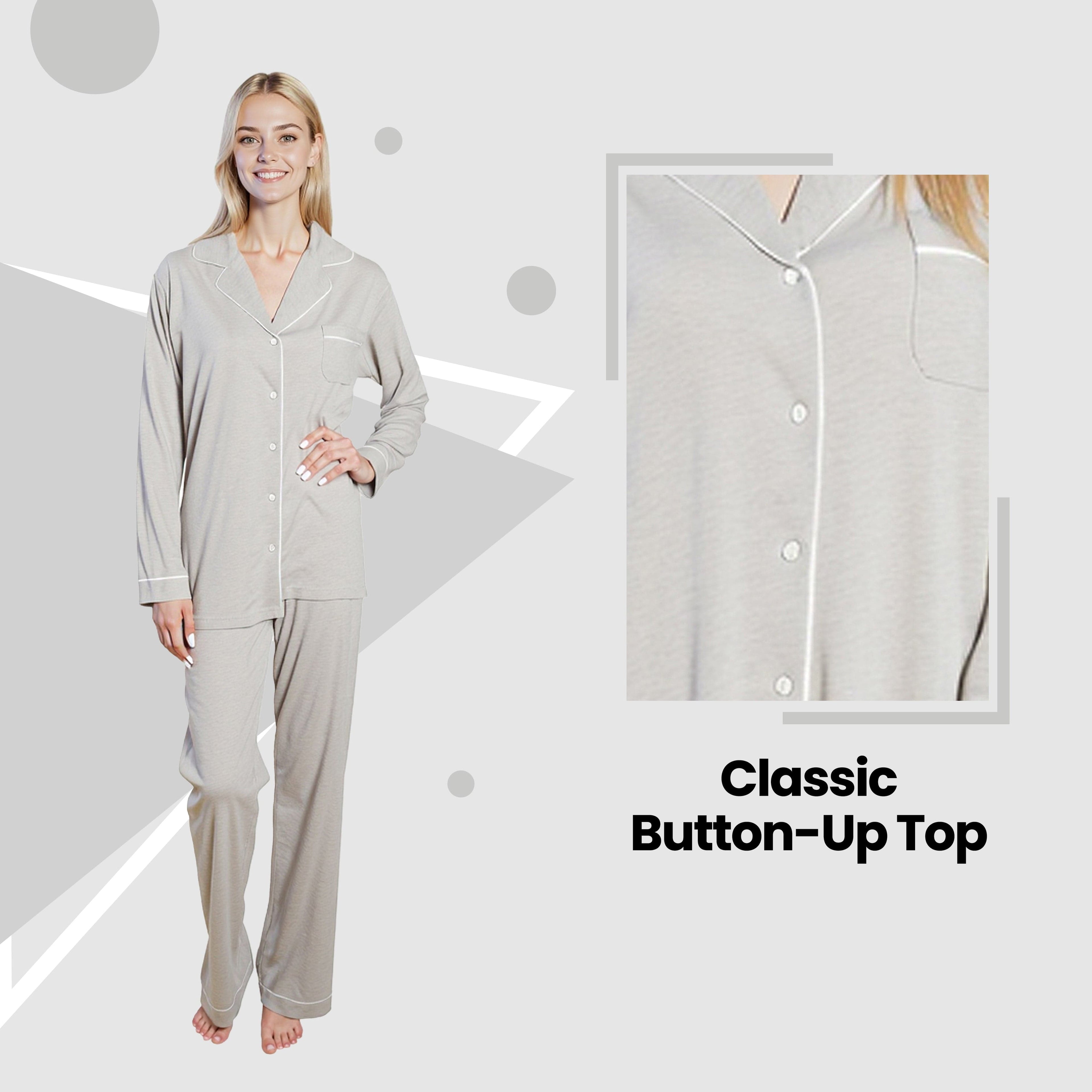 Women's Grey Soft Touch Pyjama Set