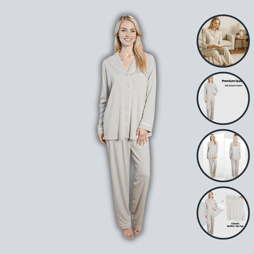 Women's Grey Soft Touch Pyjama Set