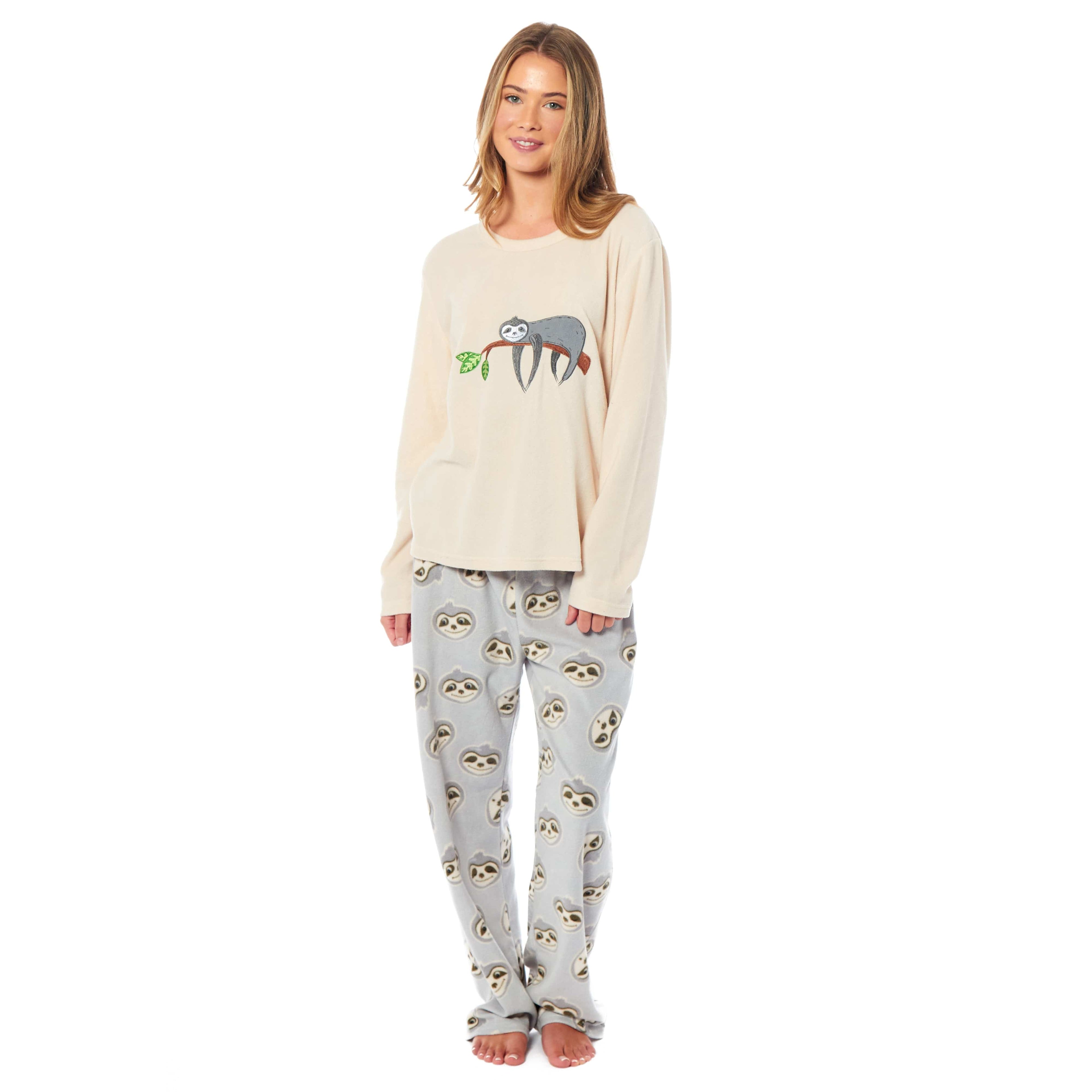 Women's Sloth Thermal Fleece Pyjamas Set