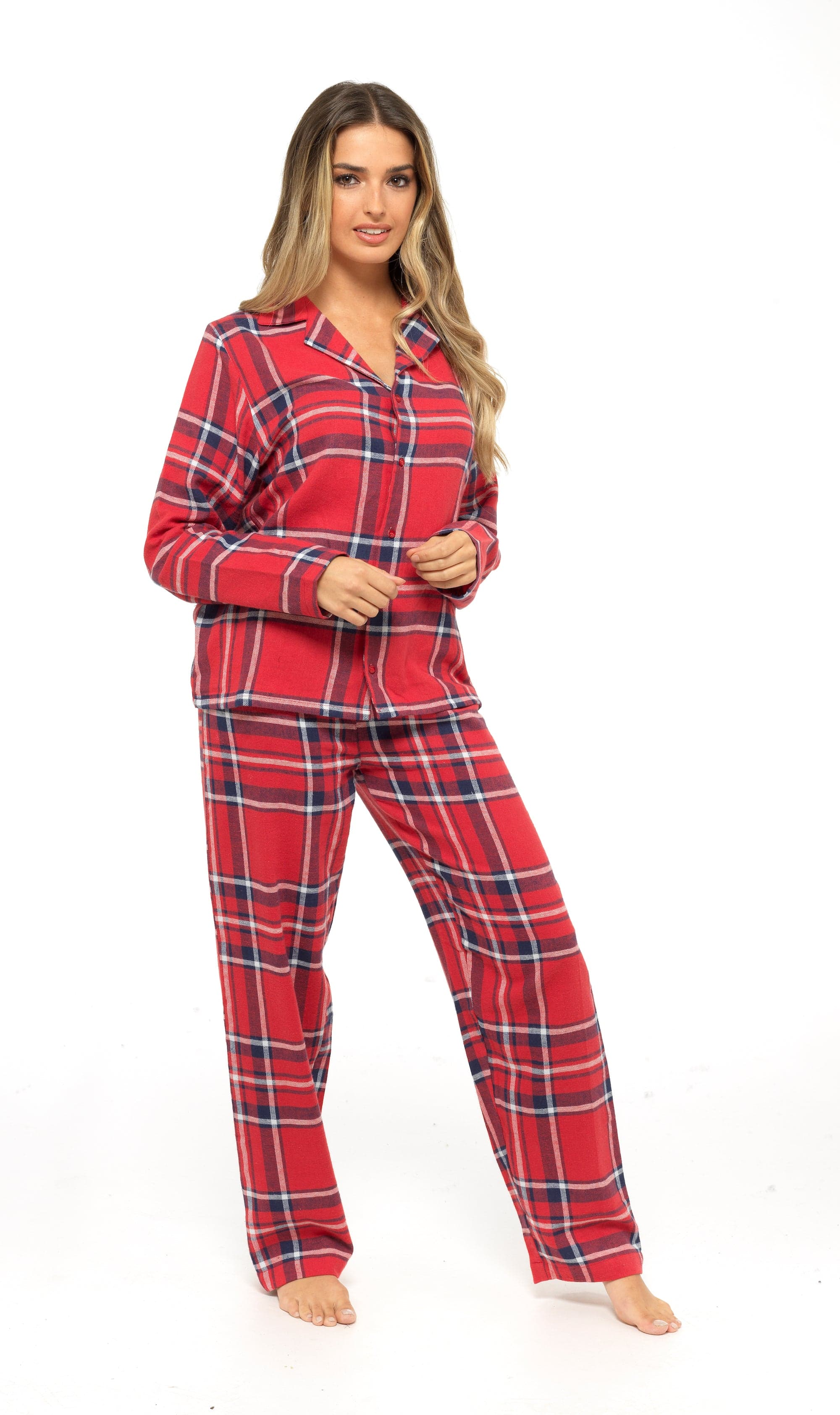 Women's Flannelette Check Pyjama Set