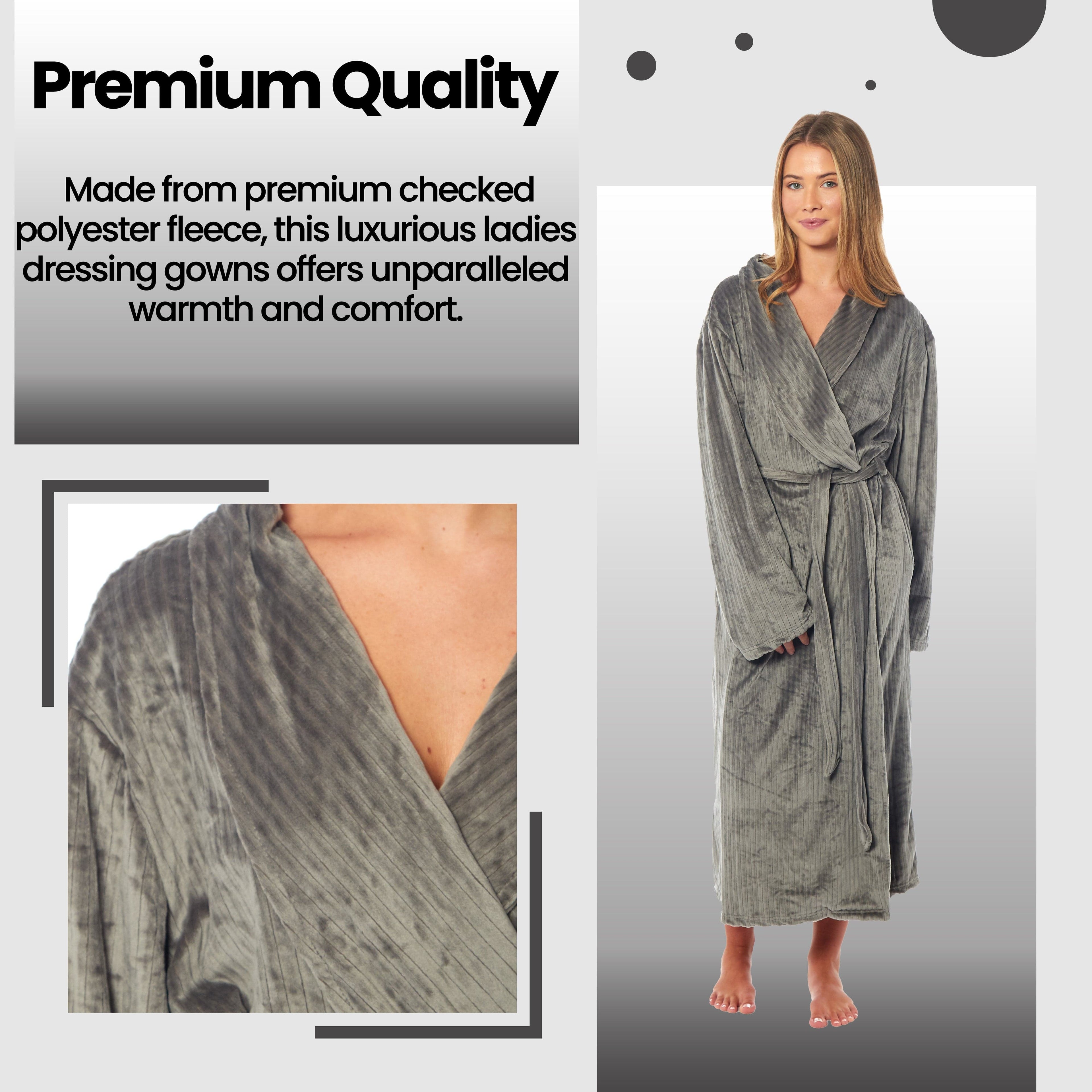 Women's Stripe Jacquard Long Dressing Gown
