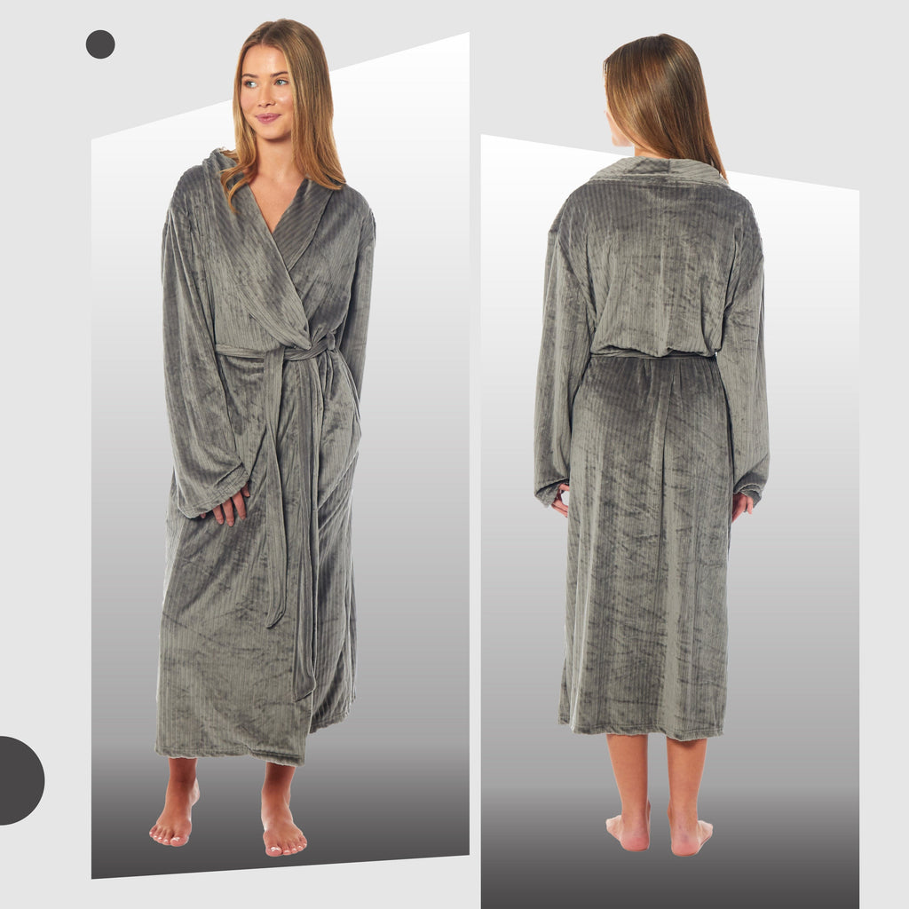 Women's Stripe Jacquard Long Dressing Gown