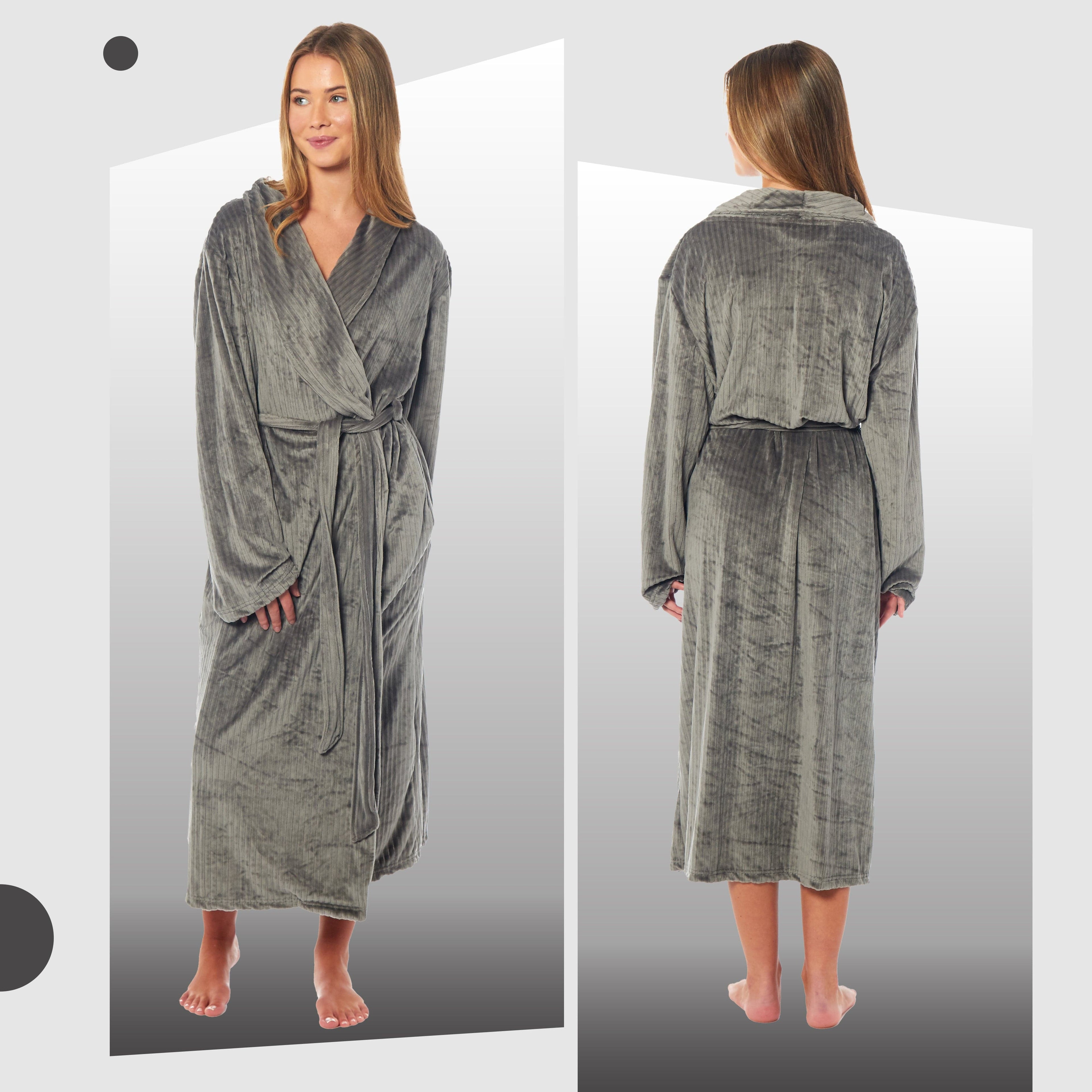 Women's Stripe Jacquard Long Dressing Gown