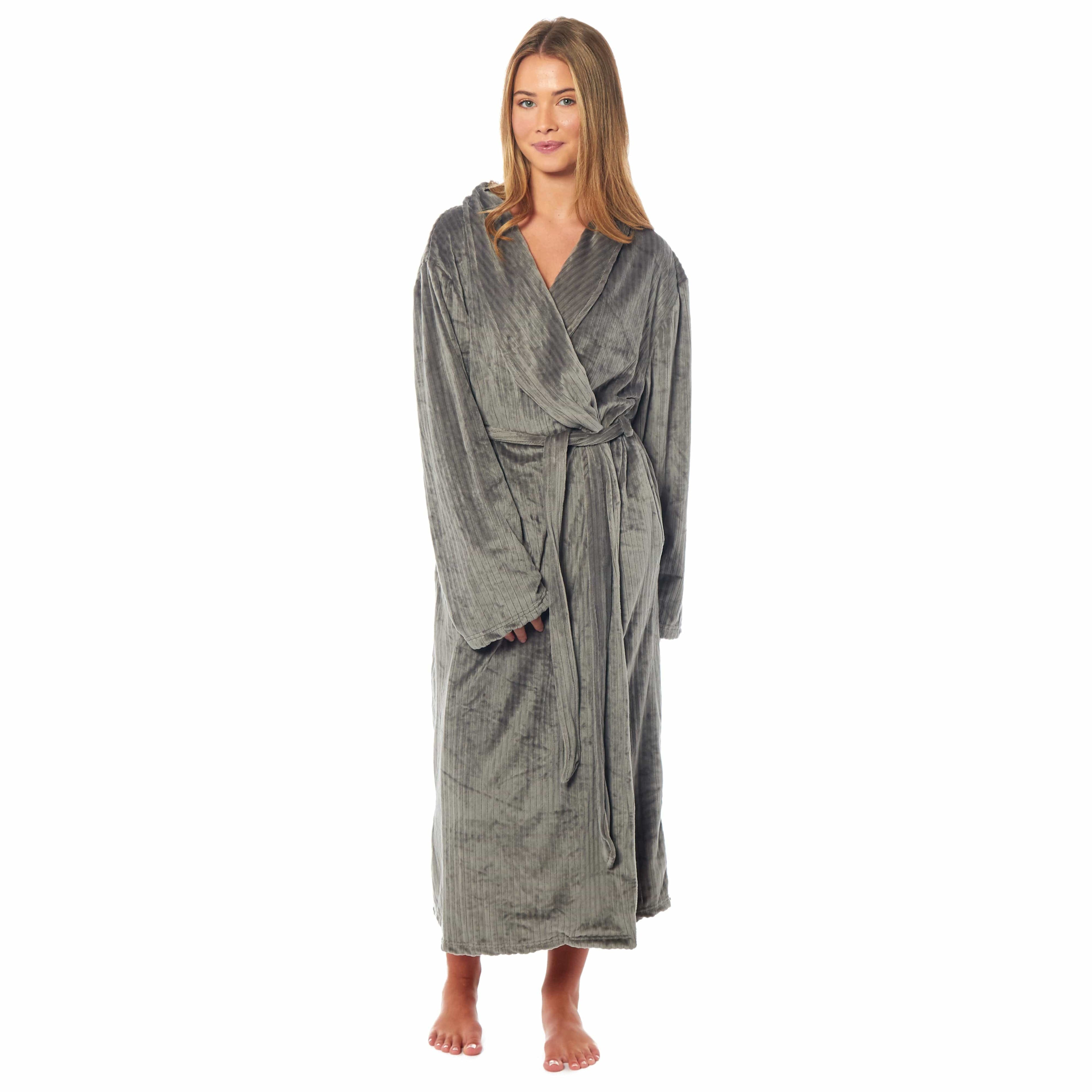 Women's Stripe Jacquard Long Dressing Gown