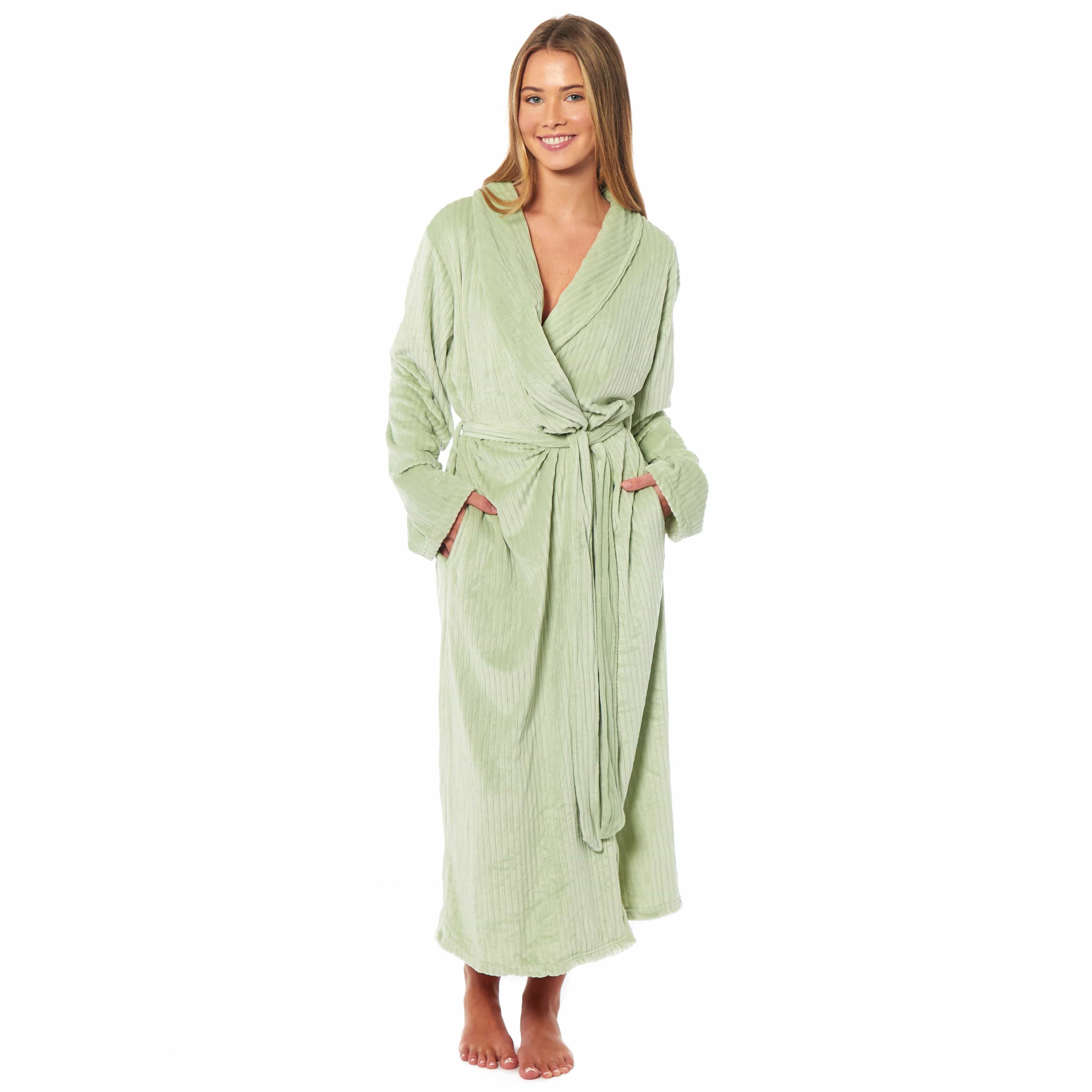Women's Stripe Jacquard Long Dressing Gown